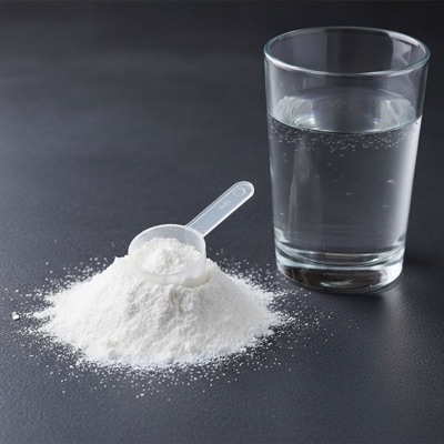 Kreatin-Monohydrat Pulver mit Messlöffel